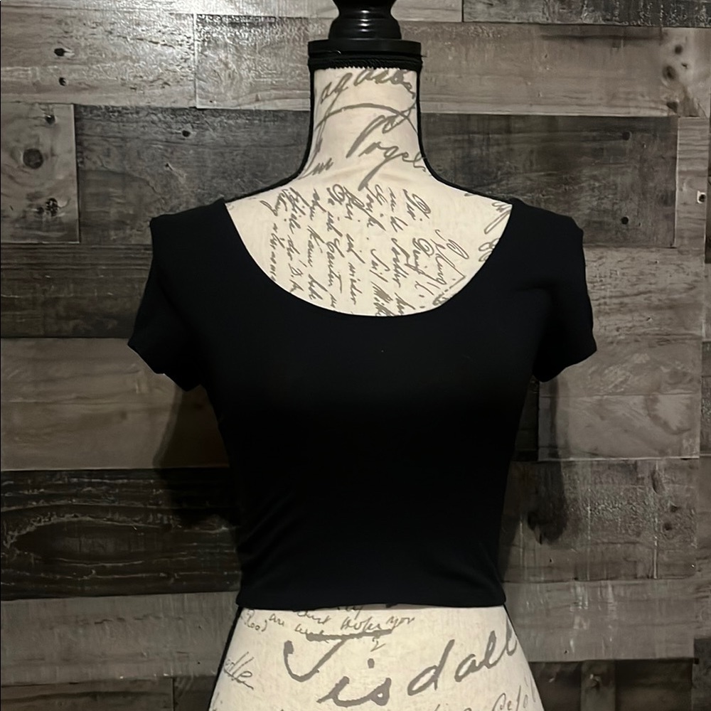 Charlotte Russe Crossback Black Crop Top